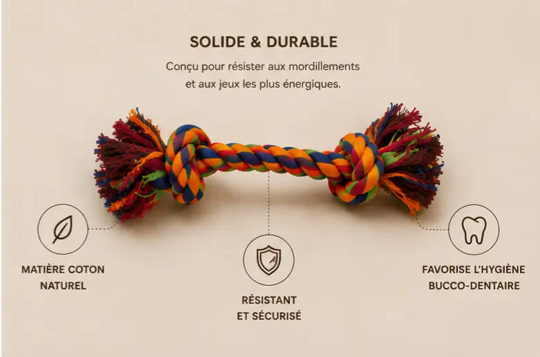 Jouet corde deux nœuds pour chiens Au meilleur ami