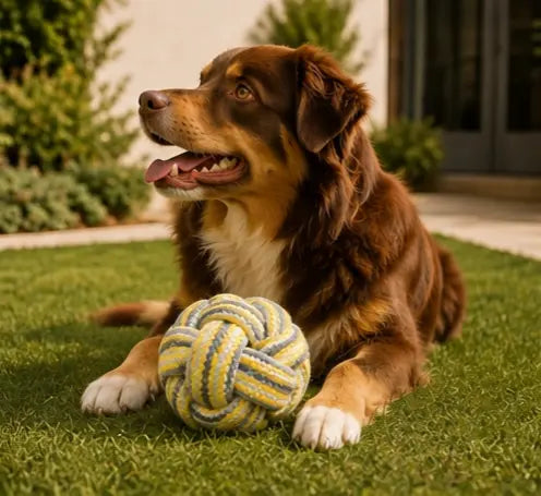 Jouet grosse balle en corde colorée pour chiens Au meilleur ami