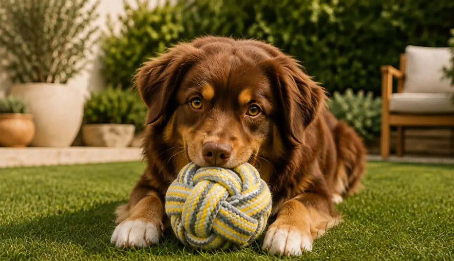 Jouet grosse balle en corde colorée pour chiens Au meilleur ami